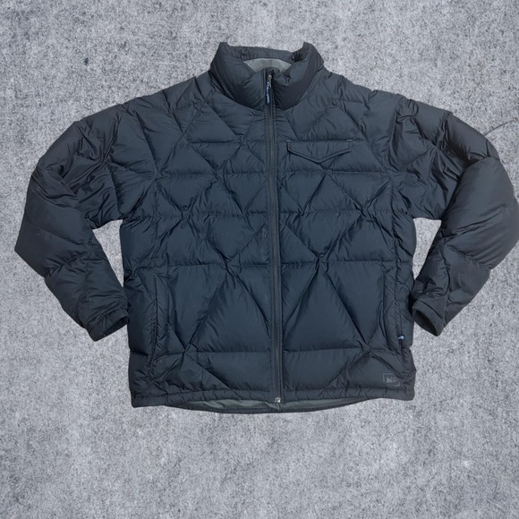 REI Diamond Quilted Puffer Insulated Outdoor Performance Jacket Black Mens XL